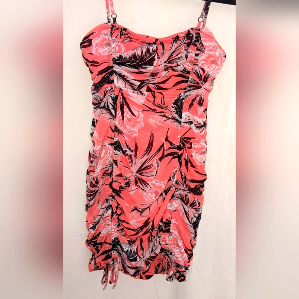 Bar III Tropical Bodycon Dress With Adjustable Length Size M